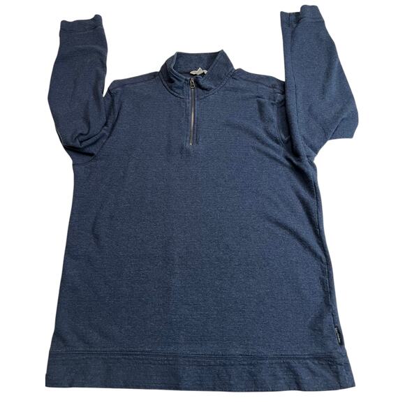 Calvin Klein Jeans Men’s Large 1/4 Zip Pullover Blue Cotton Sweater Long Sleeve - Picture 6 of 10